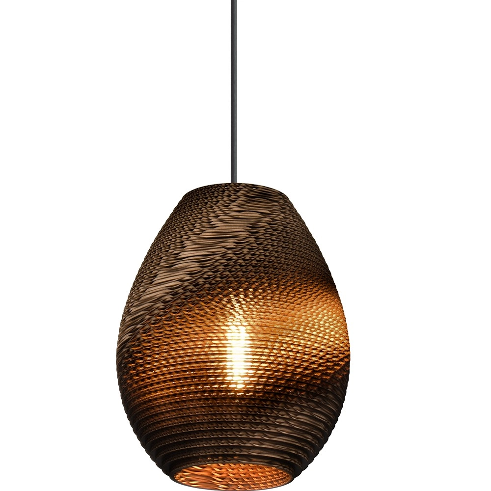 1-lichts hanglamp Carta Pineapple Think-paper cacao Ø 24cm Masterlight 8718121437545