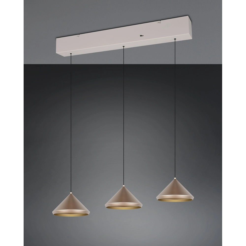 3-lichts hanglamp Laguna koffie bruin Trio 4017807671056