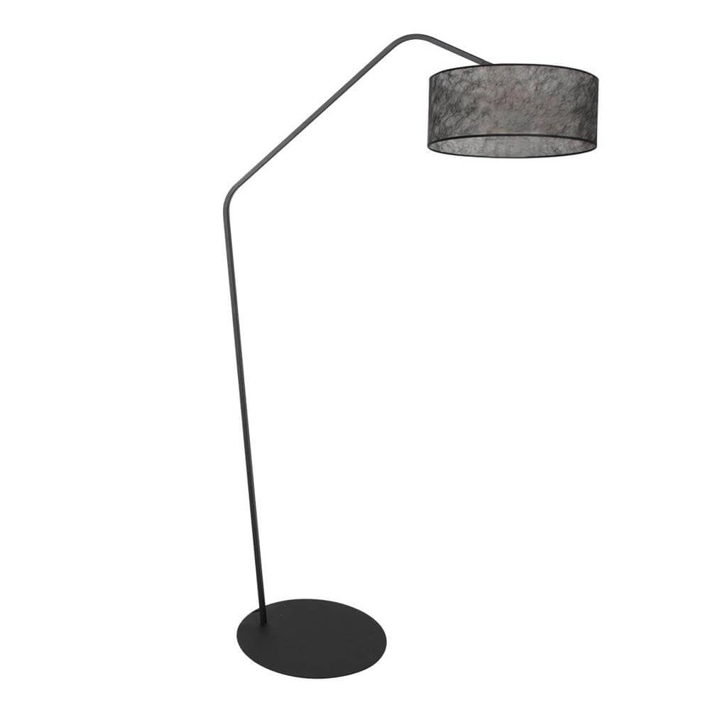 Vloerlamp Zig-Zag zwart met zwart transparante kap Ø 40cm