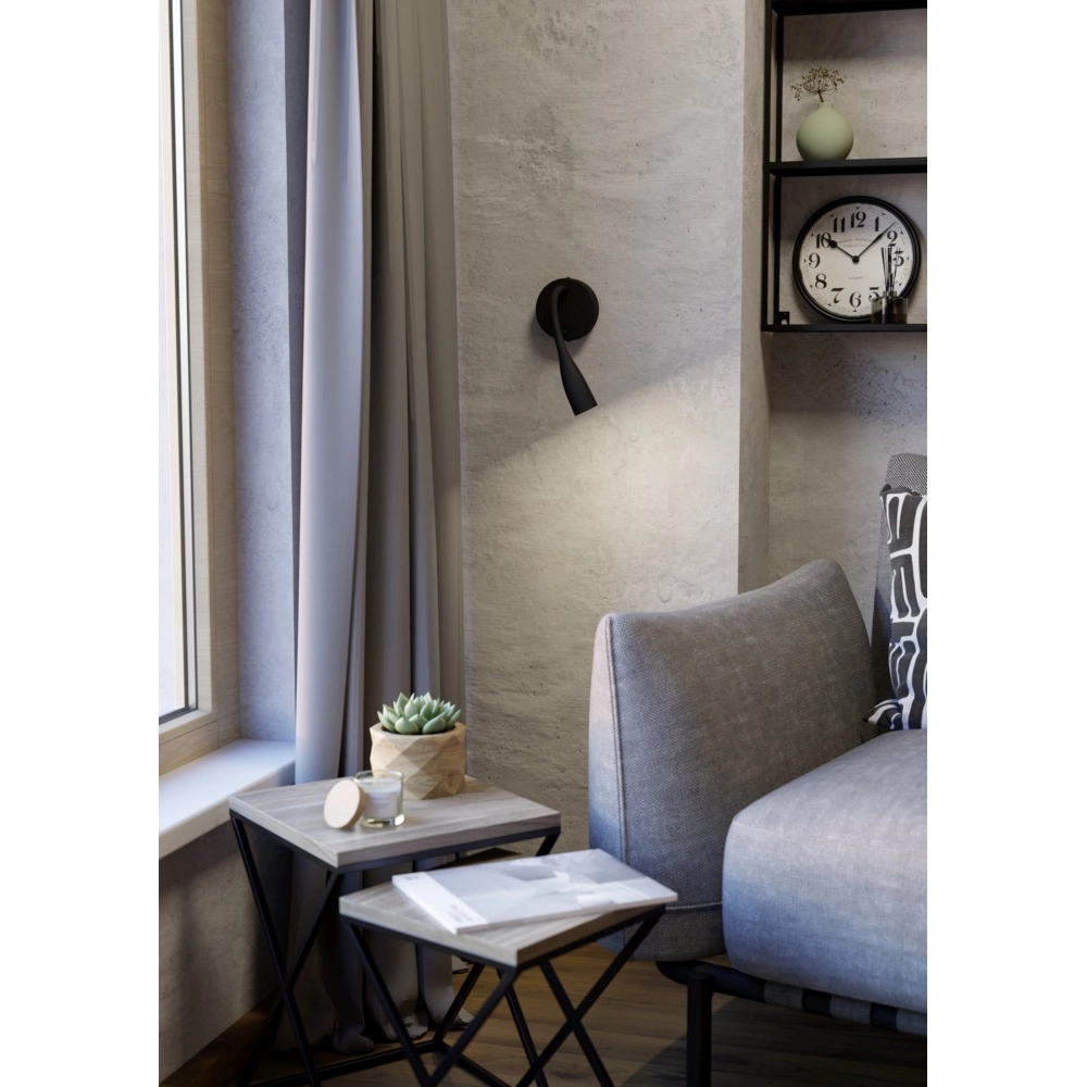 Bedlampje Olivandino flexibel zwart Eglo 9008606347766