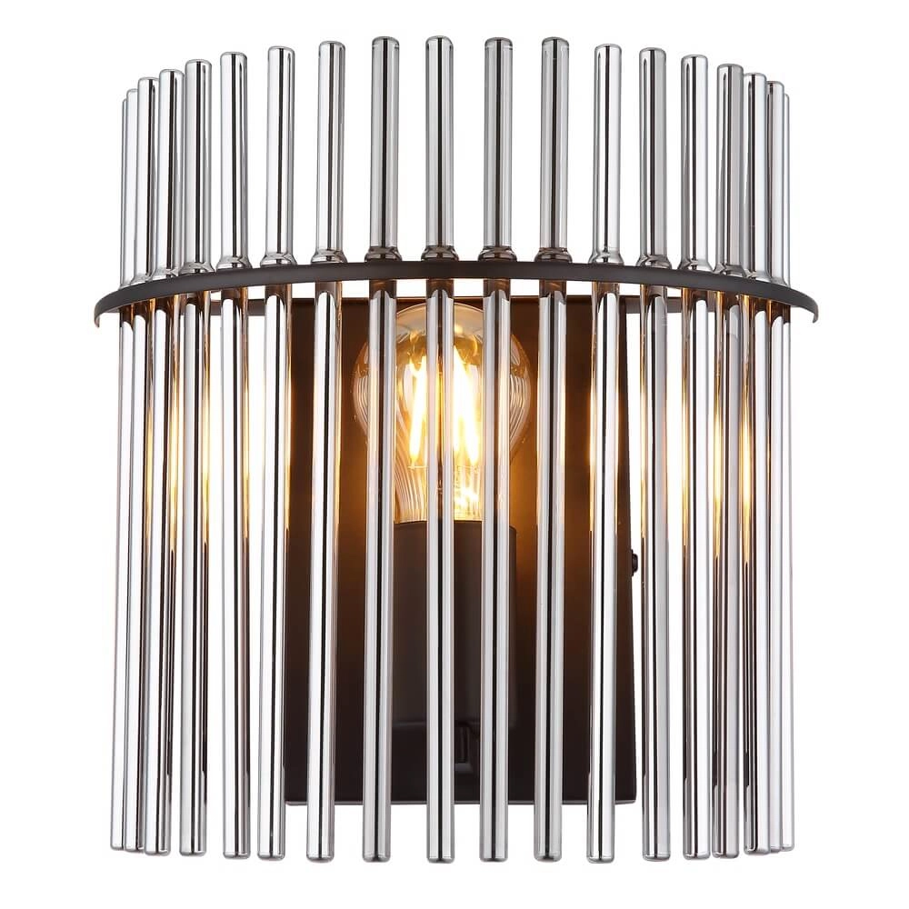 Zwarte wandlamp Gorley met smoke glas Globo 9007371474769