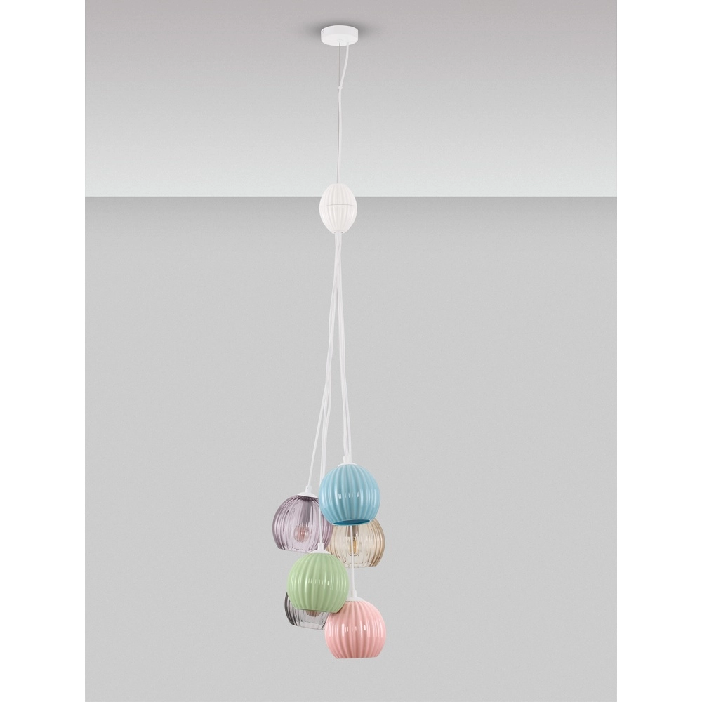 Colored pendant lamp Meline 6-light Lyora 5212017473998