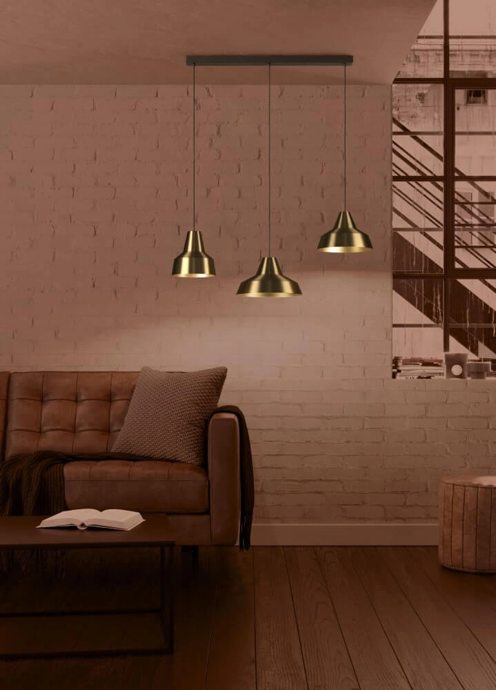 Gouden hanglamp Savarna met 3 kappen Stars of Light 9008606220878