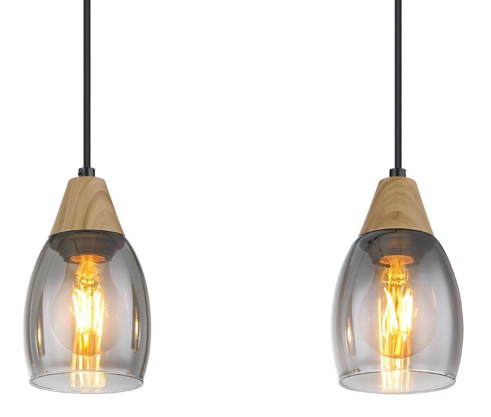 3-lichts hanglamp Reid smoke glas Globo 9007371441730