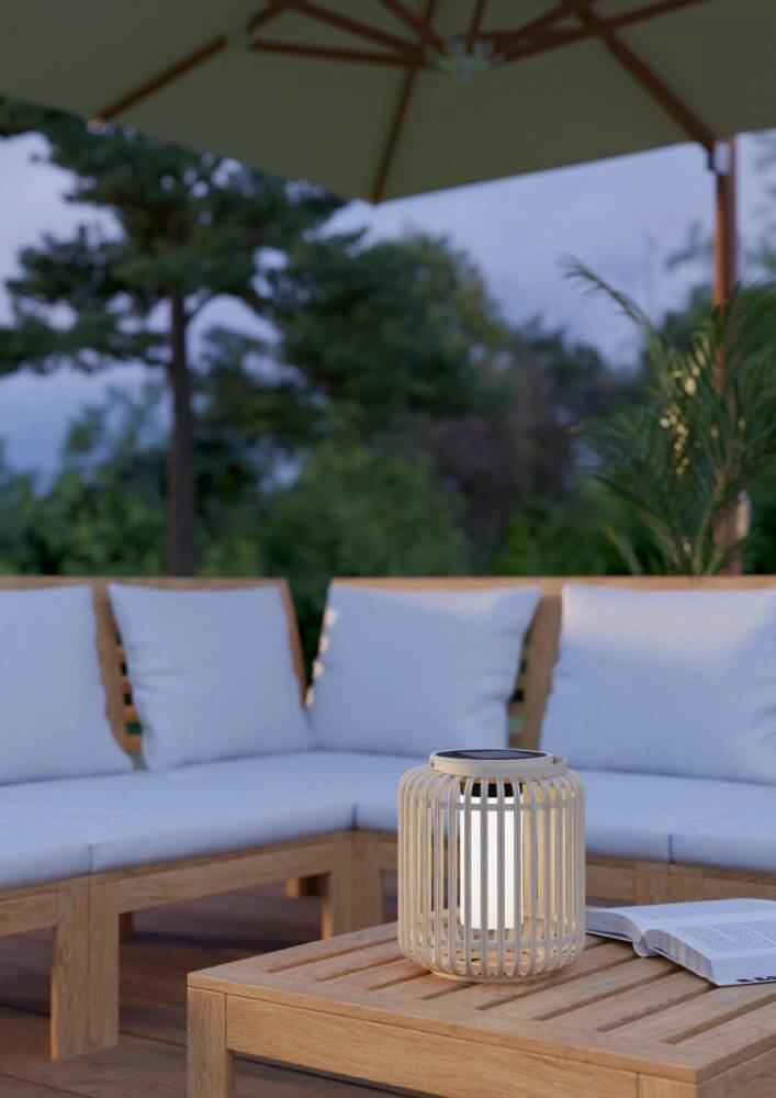 Solar tafellampje Marliano rotan recht Eglo 9008606297955