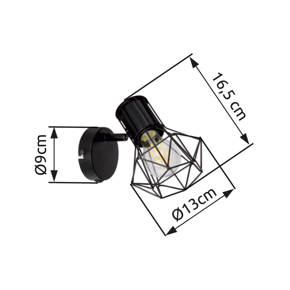Wandlamp Priska zwart Globo 9007371412167