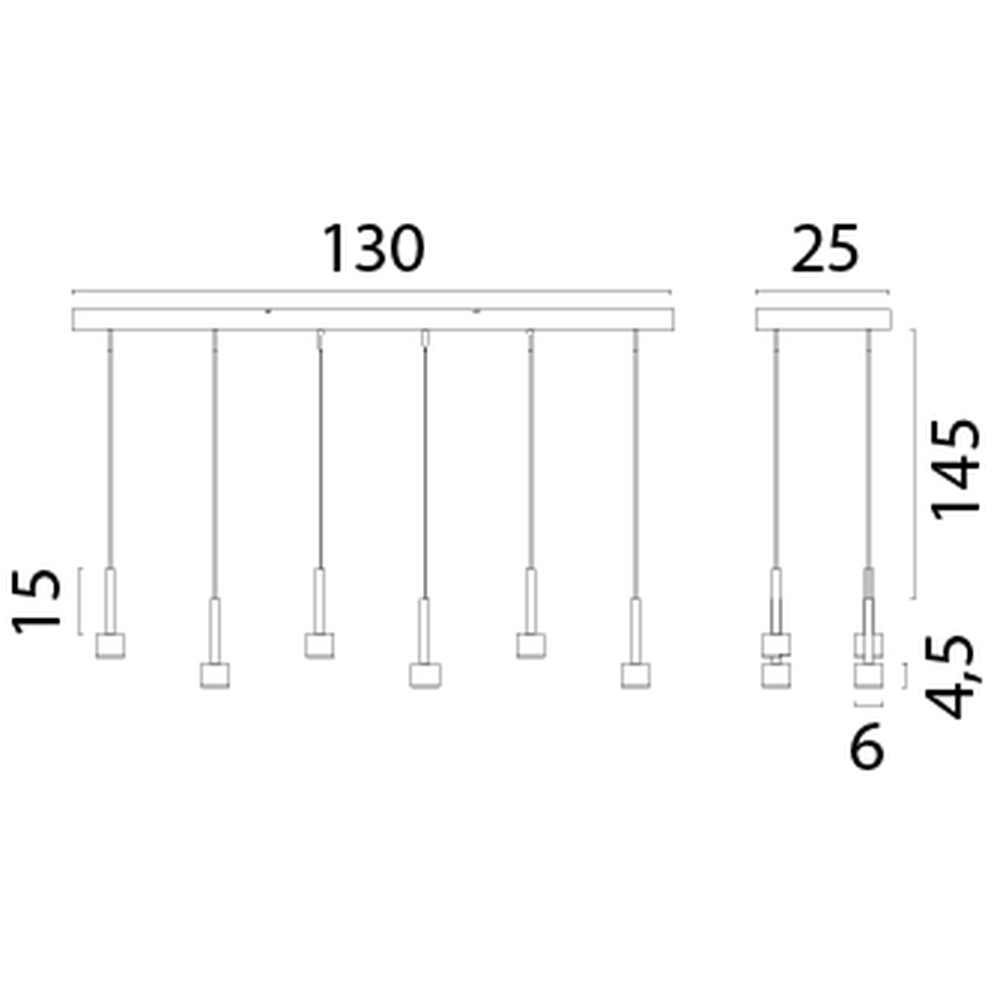 6-lichts hanglamp Fabro led - mat goud Masterlight 8718121335599