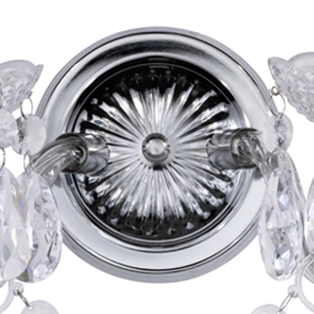 Wand kroonluchter Luster 2-lichts 26cm chroom met kristal Trio 4017807264654