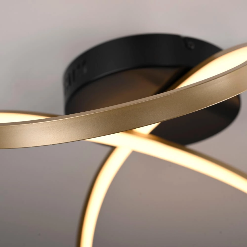 Design plafondlamp Okta messing/zwart Just Light 4043689001940