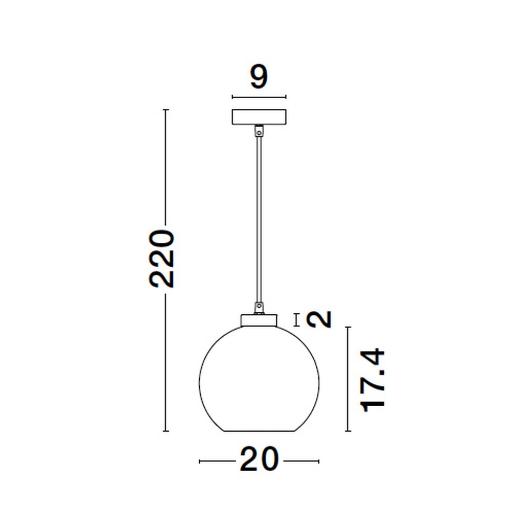 Hanglamp Palmer enkel zwart met smoke glas Lyora 5212017430946