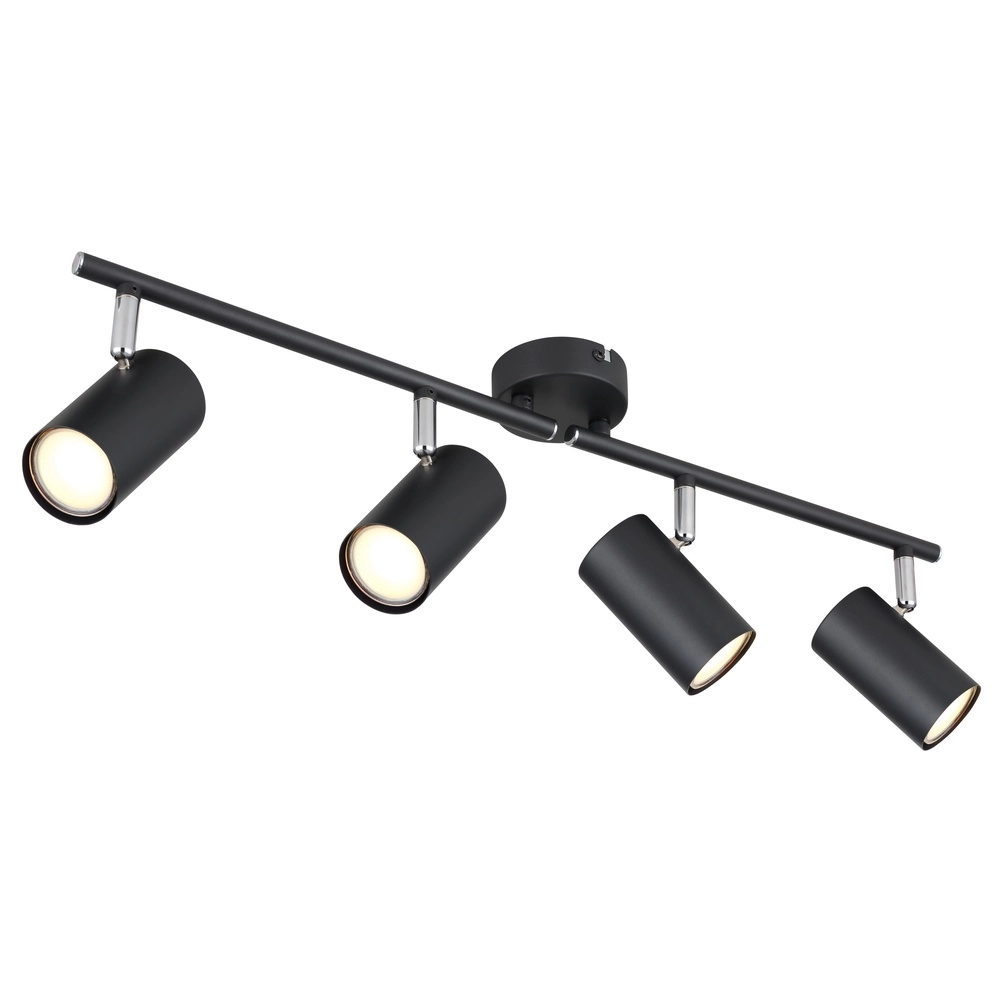 4-lichts plafondlamp Allvi zwart