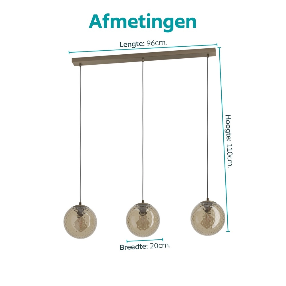 3-lichts hanglamp Rondo 2 donker brons Eglo 9008606390243