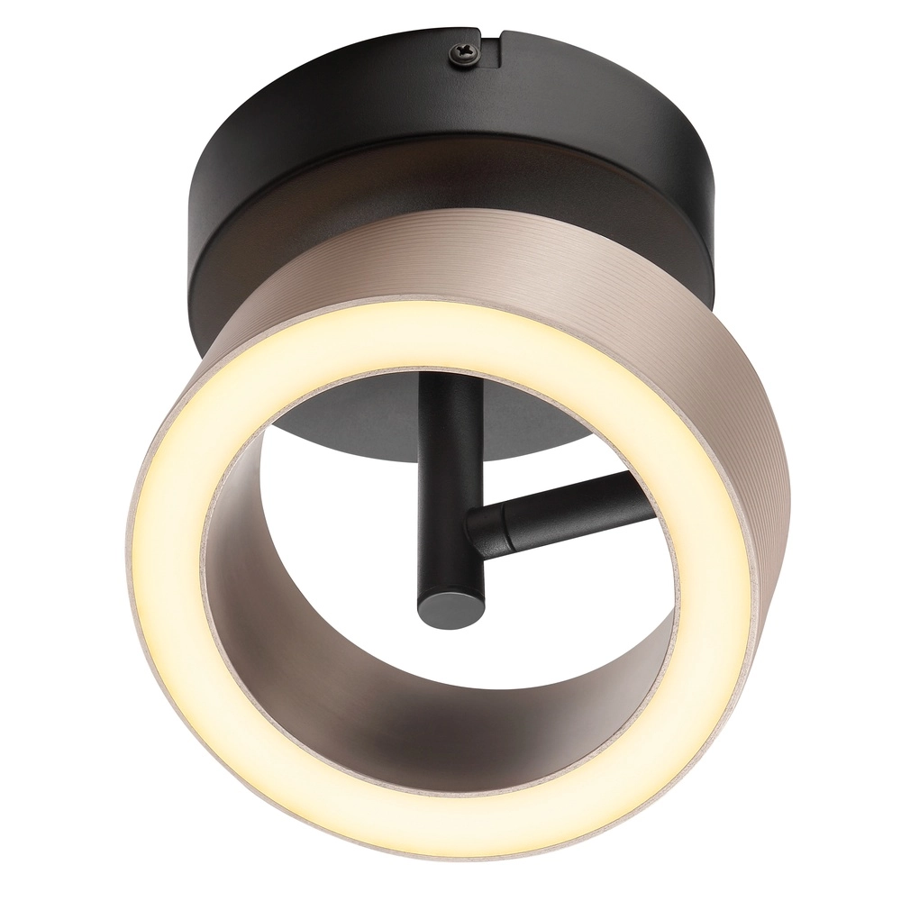 Plafondlamp Axion zwart met bruin