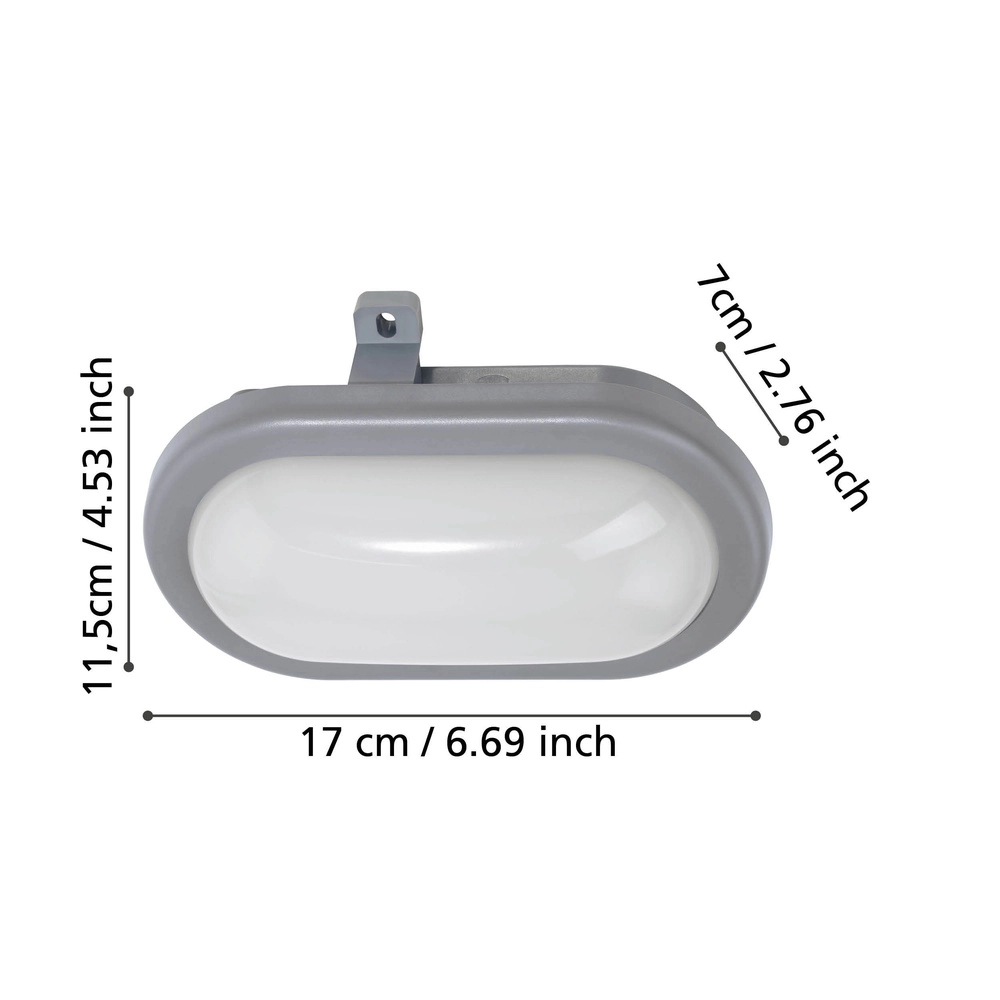 Plafondlamp Pescolla grijs ovaal Eglo 9002759754617