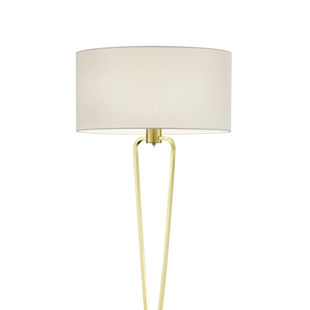 Design schemerlamp Paris II goud met witte lampenkap Trio 4017807378320