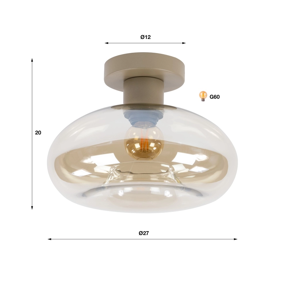 Moderne plafondlamp Soll zand bruin Ø 27cm