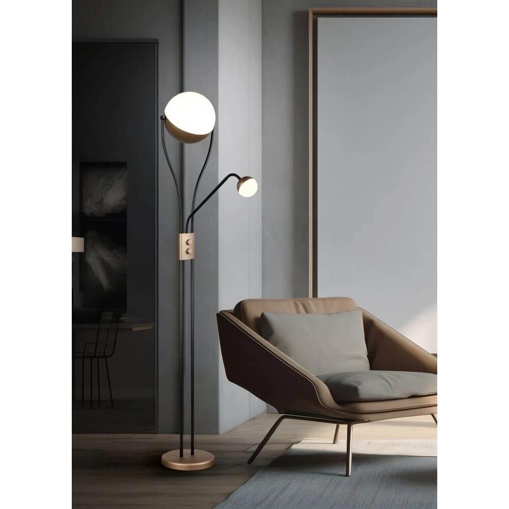 Leeslamp Chris koffiebruin 2-lichts Trio 4017807642971