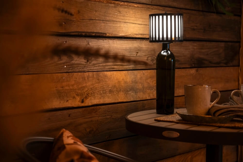 Unieke tafellamp Bottle zwart oplaadbaar KonstSmide 7318308377520