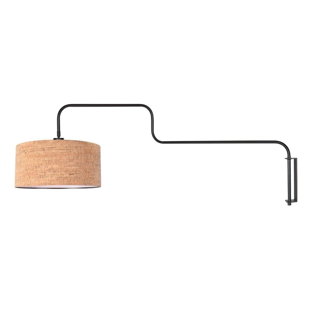 Zwarte wandlamp Bloeba met kurk kap Ø40cm Steinhauer 8712746180510