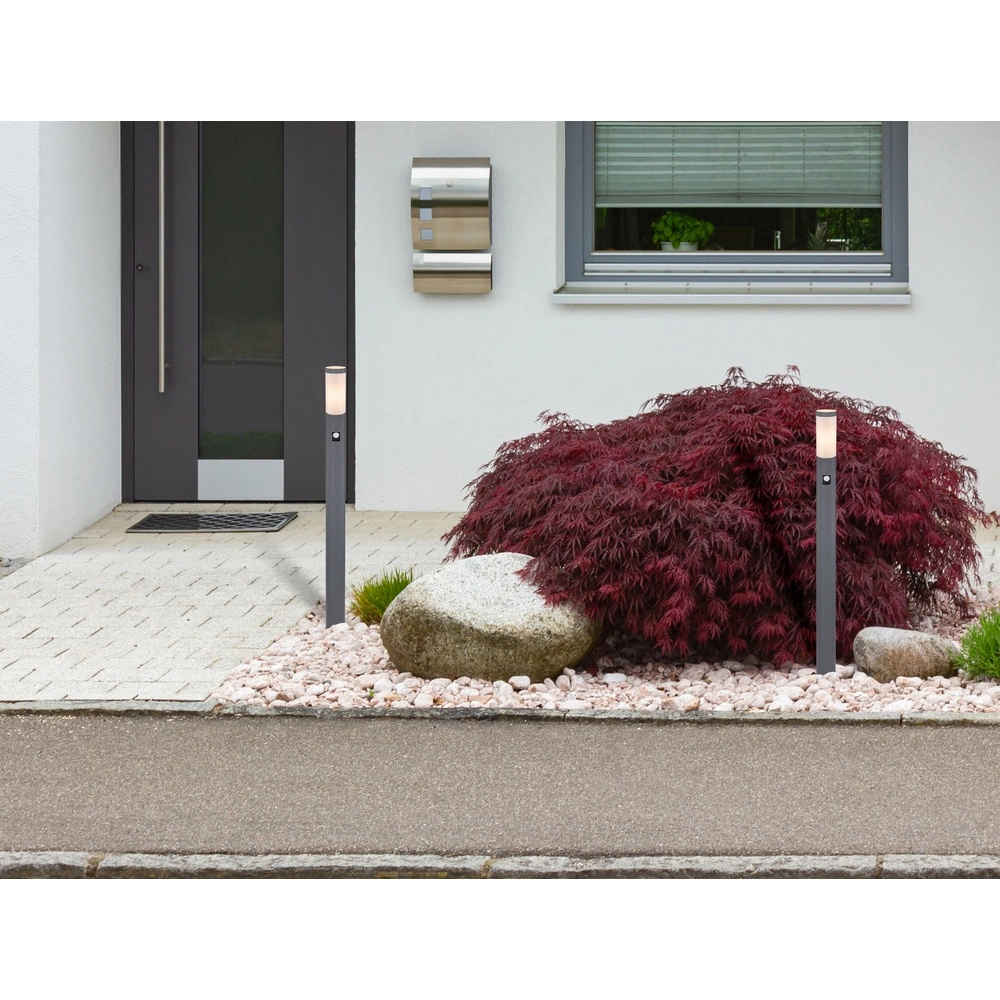 Tuinlamp 110cm Boston antraciet met wit en sensor Globo 9007371414666