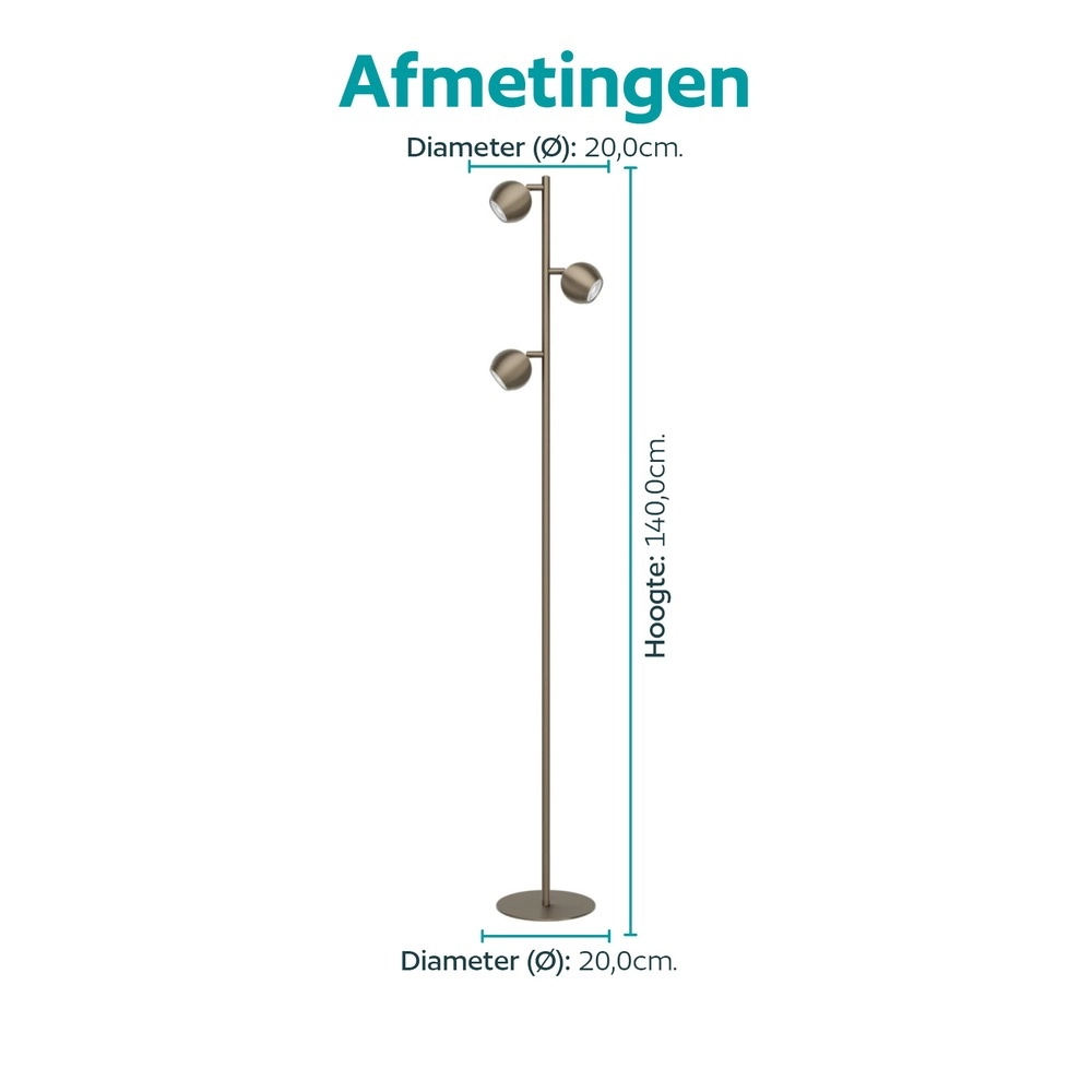 Design vloerlamp Bimeda 1 donker brons Eglo 9008606391127