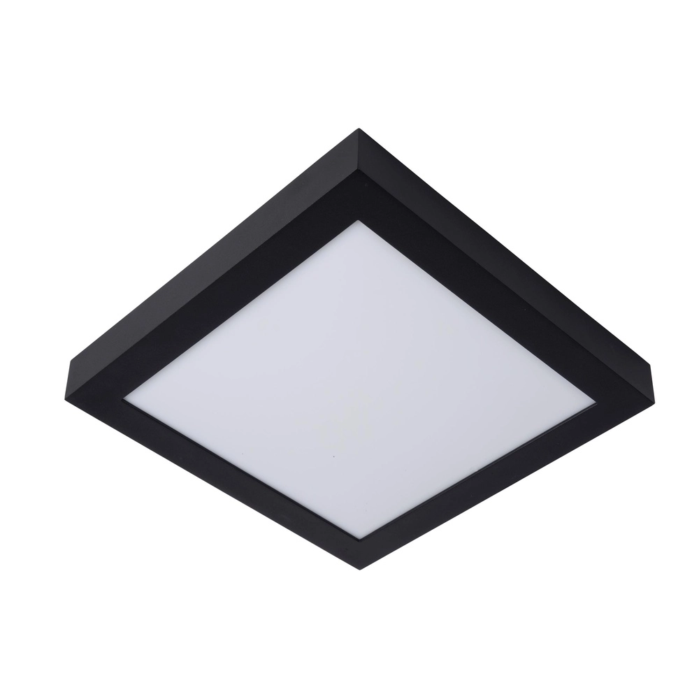 Plafonniere Brice-Led 30cm vierkant IP44 zwart
