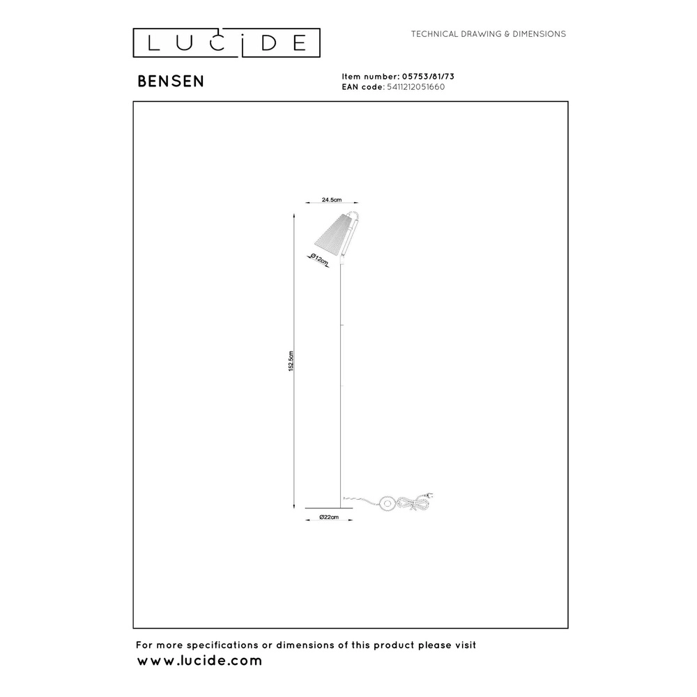 Unieke vloerlamp Bensen hout Lucide 5411212051660