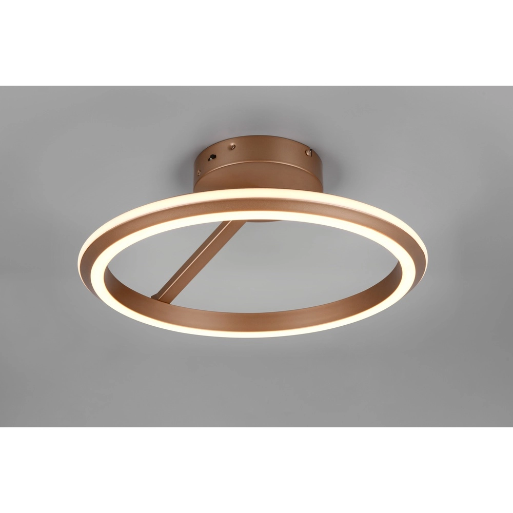 Ronde plafondlamp Amador mokka bruin Trio 4017807664140