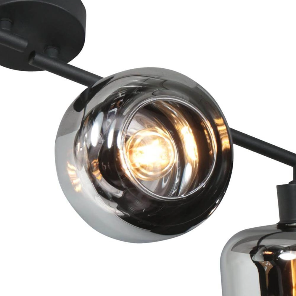 Zwarte plafondlamp Tenebris 4-lichts Steinhauer 8712746178135