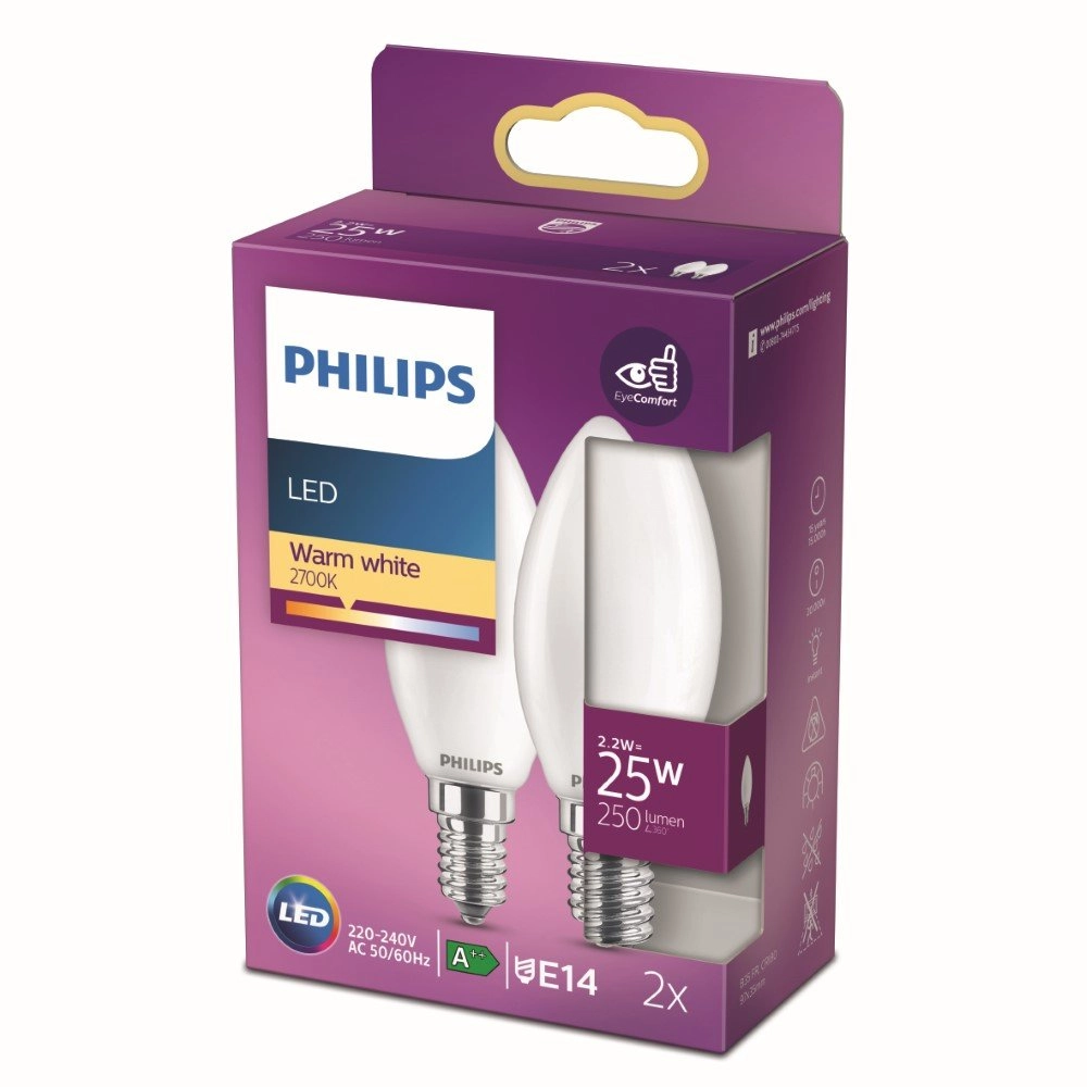 2,2W - E14 - 2700K - 250 lumen set van 2
