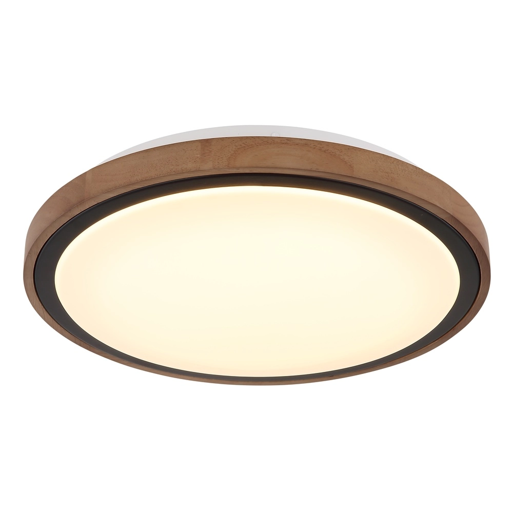 Plafondlamp Bruno Ø 36cm zwart met hout Globo 9007371474592