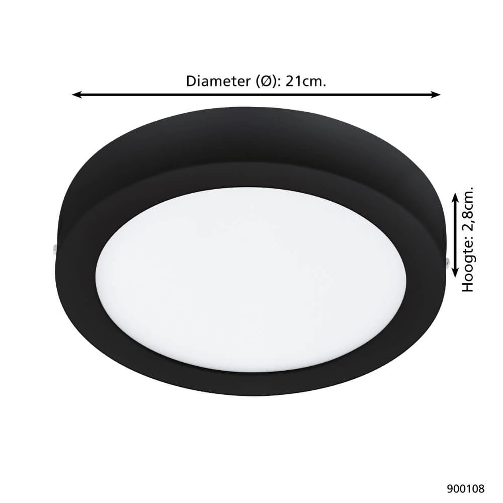 Plafonnière Zigbee Fueva-Z Ø 21cm zwart Eglo 9008606225644