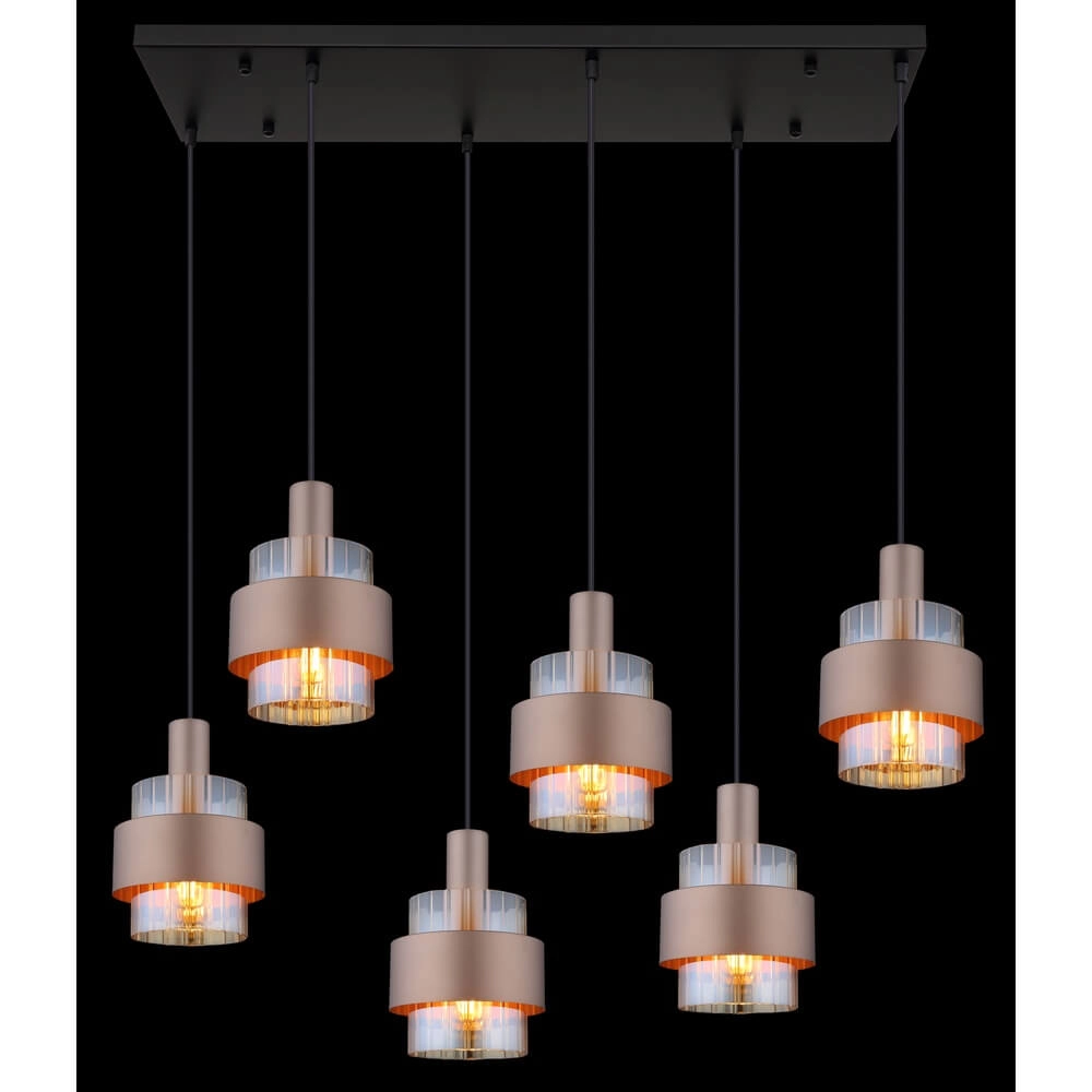 Hanglamp Milley brons 6-lichts Globo 9007371471676