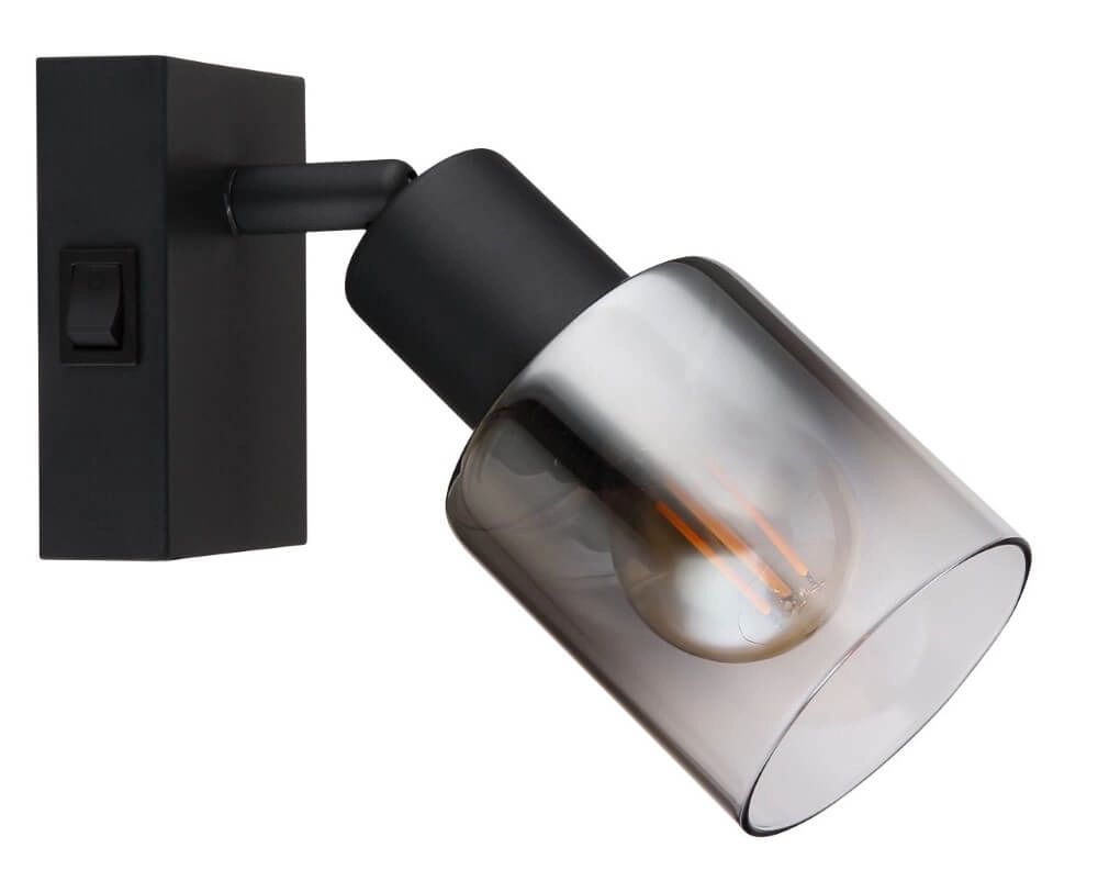 Zwarte wandlamp Hubertus met schakelaar Globo 9007371446018