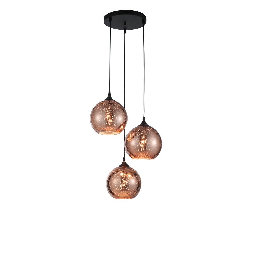 Hanglamp Blaze 3-lichts koper glas Lyora 5212017412744