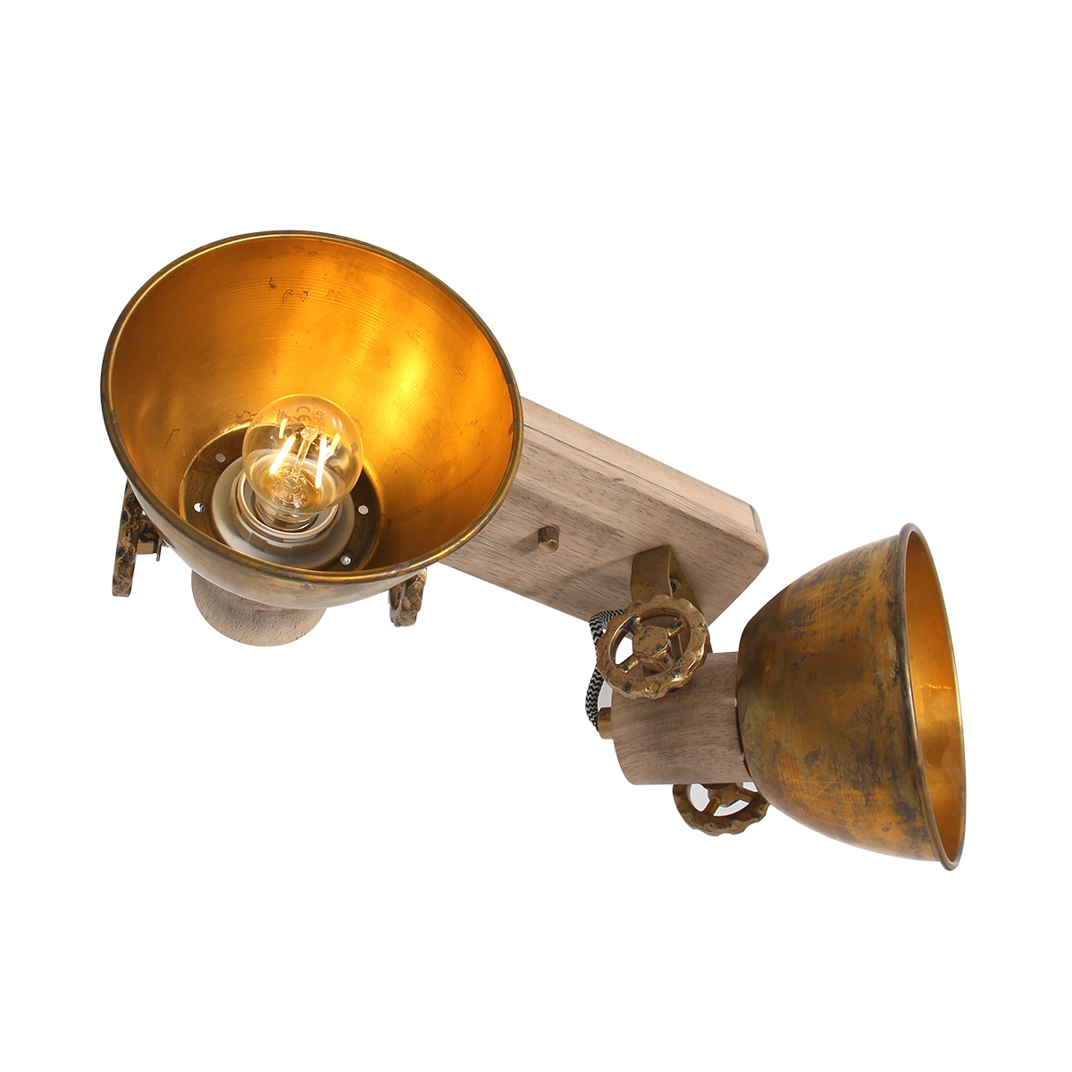 Dubbele opbouwspot Gearwood industrieel