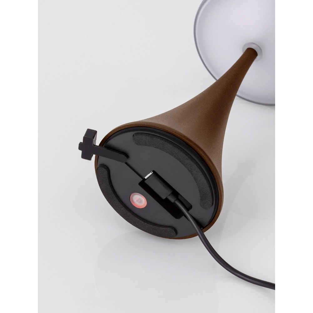 Table lamp Elbo rusty brown rechargeable with USB Lyora 5212017476944
