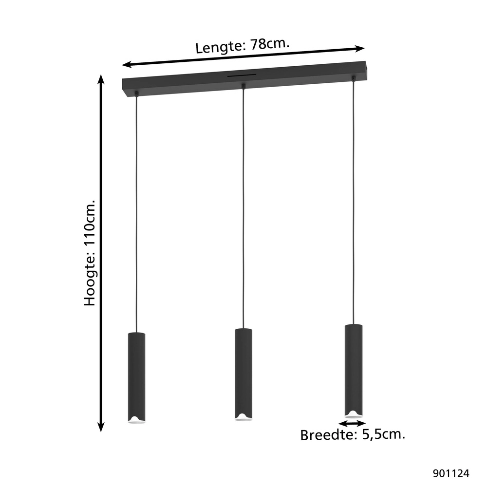 Zigbee pendel Balamorta-Z 3x led - zwart Eglo 9008606312856