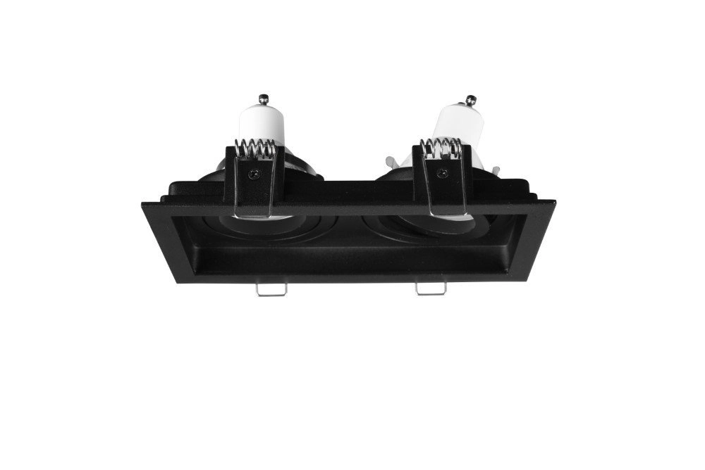 Dubbele inbouwspot Kenai richtbaar 2-lichts zwart Trio 4017807455991