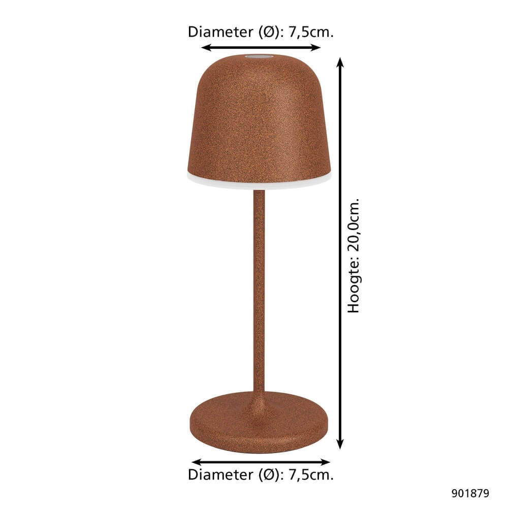 Tafellamp Mannera oplaadbaar roestbruin Eglo 9008606355532