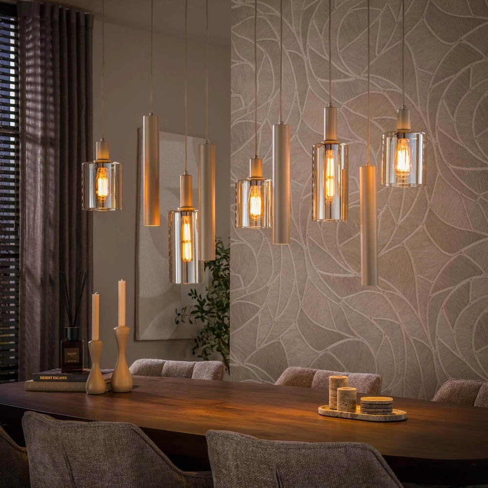 Design hanglamp Sepiora 9-lichts zand bruin