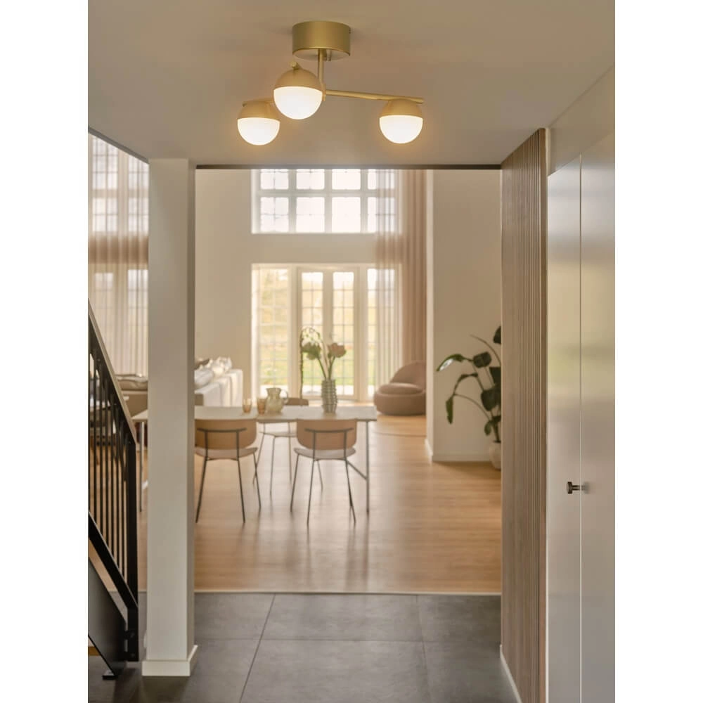 Messing plafondlamp Contina design 3-lichts Nordlux 5704924024313