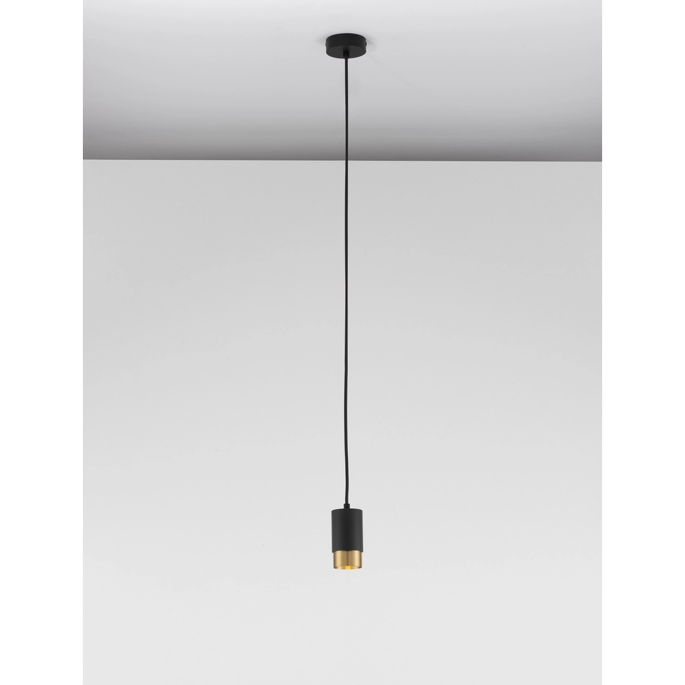 Hanglamp Pongo S enkel 10,8cm zwart met goud Lyora 5212017430311