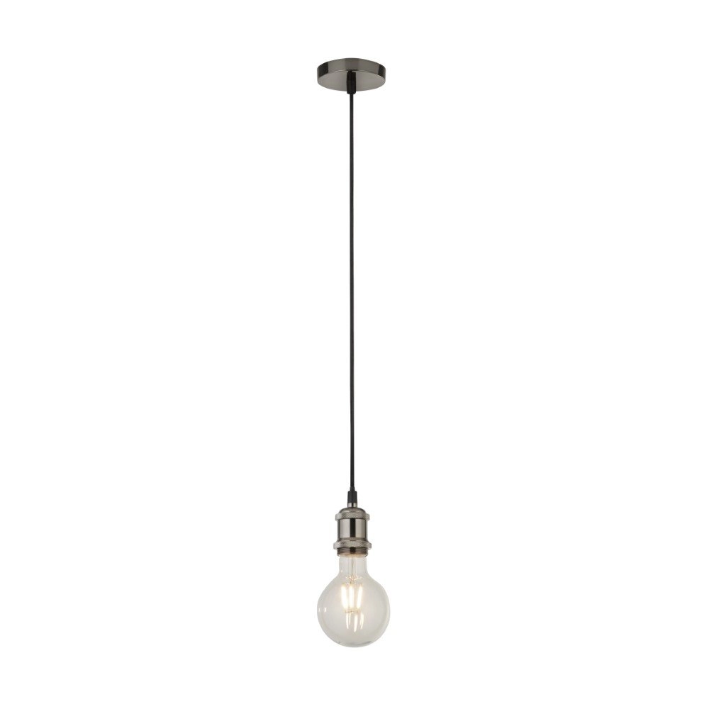 Landelijke pendel Suspi nikkel met zwart Searchlight 5053423140797