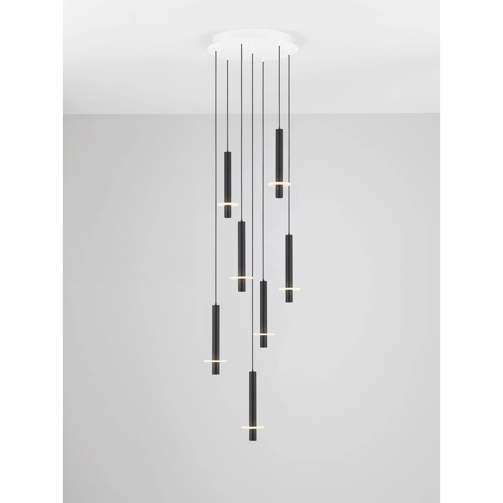 Design hanglamp Noemi zwart met wit Ø 47cm Lyora 5212063503281