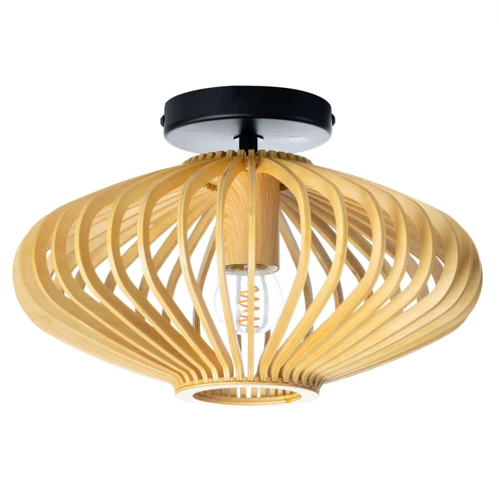 Houten plafondlamp Tess Ø 30cm