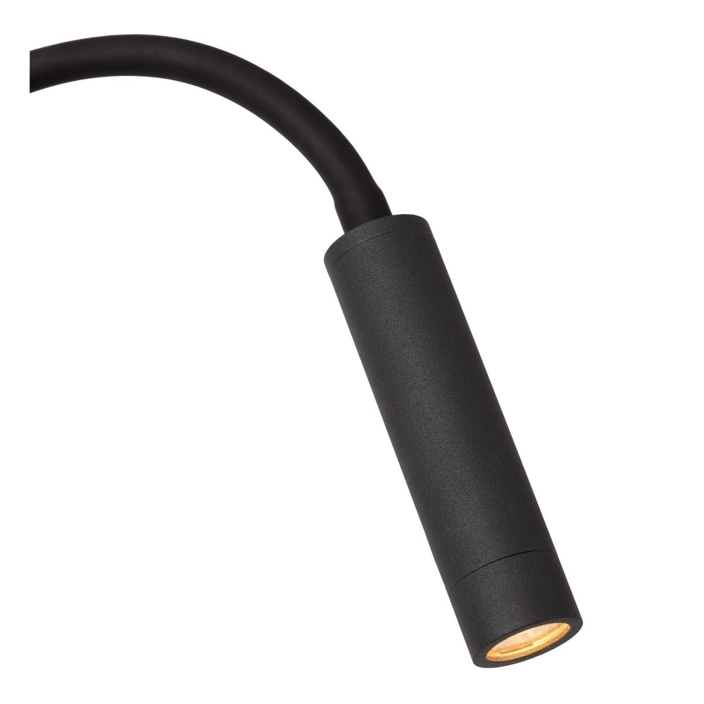 Bedlampje Alec zwart met USB poort Lucide 5411212031952