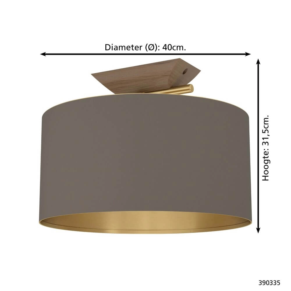 Desing plafondlamp Santandria goud met bruine kap Stars of Light 9008606274772