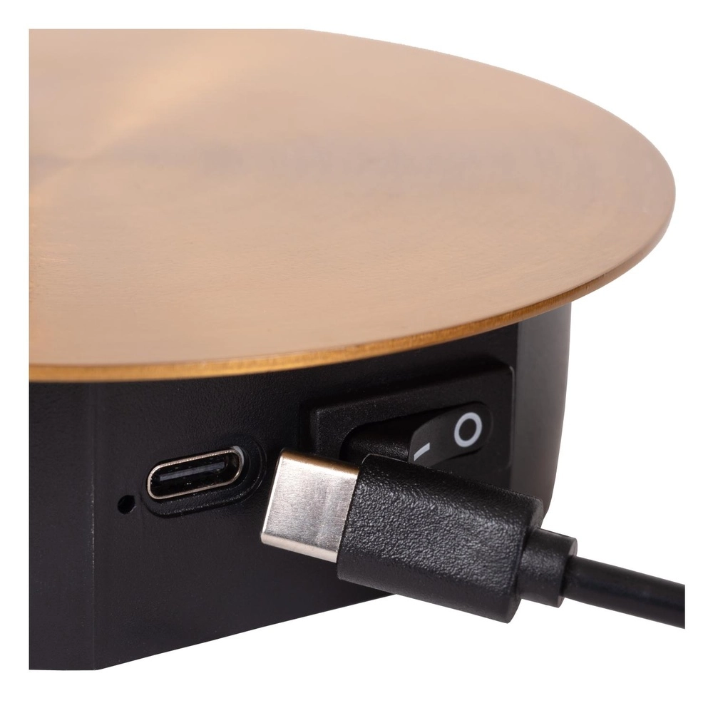 Magnetisch wandlampje Jolijn oplaadbaar goud bedlampje Lucide 5411212771346