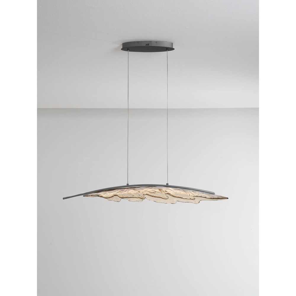Design hanglamp Amado antraciet met mokka 104cm Lyora 5212063500273
